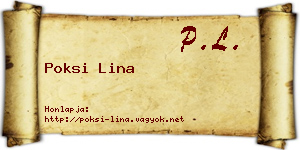 Poksi Lina névjegykártya